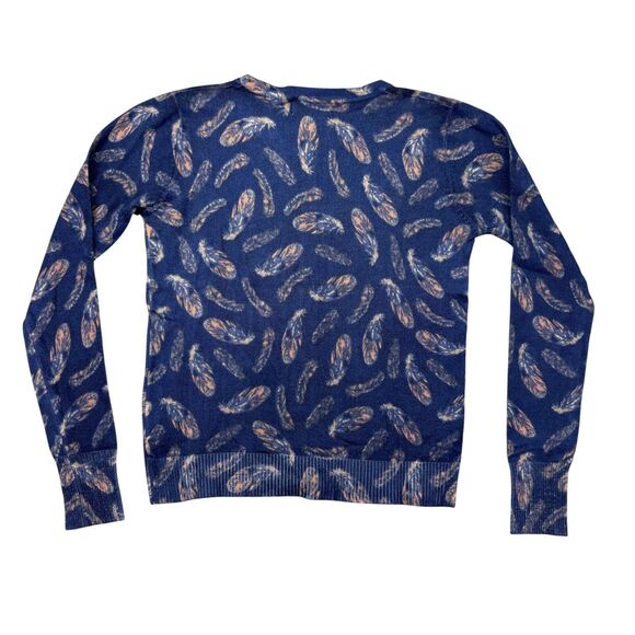 Miss Jolie London Sweater Womens Medium Blue Feather Knit Pullover Casual Granny - Picture 2 of 9